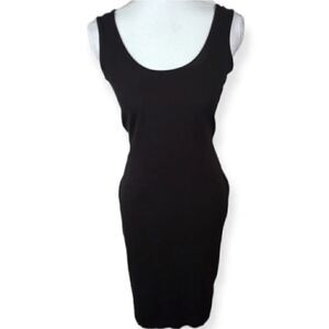 DEREK HEART BLACK TANK BODYCON DRESS SZ.1X EUC